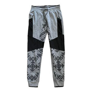 F.U.S.A.I Athletic Gray Geo Print Moto Men's Joggers M